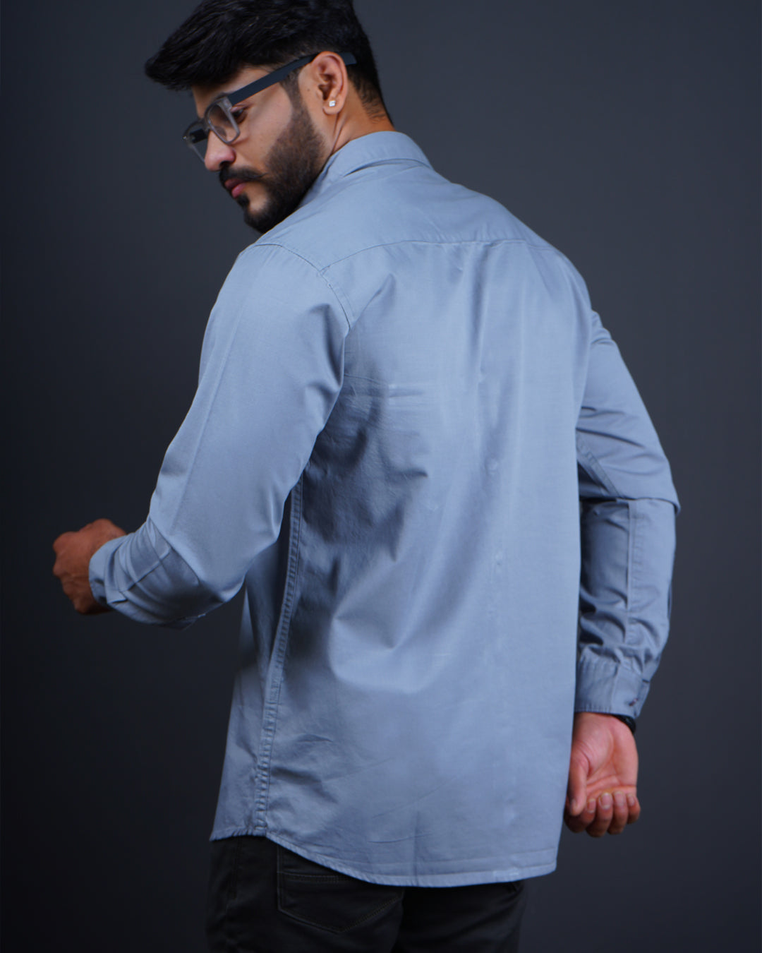 GREY COLOR PLAIN CASUAL SHIRT