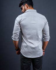 GREY COLOR PLAIN CASUAL SHIRT