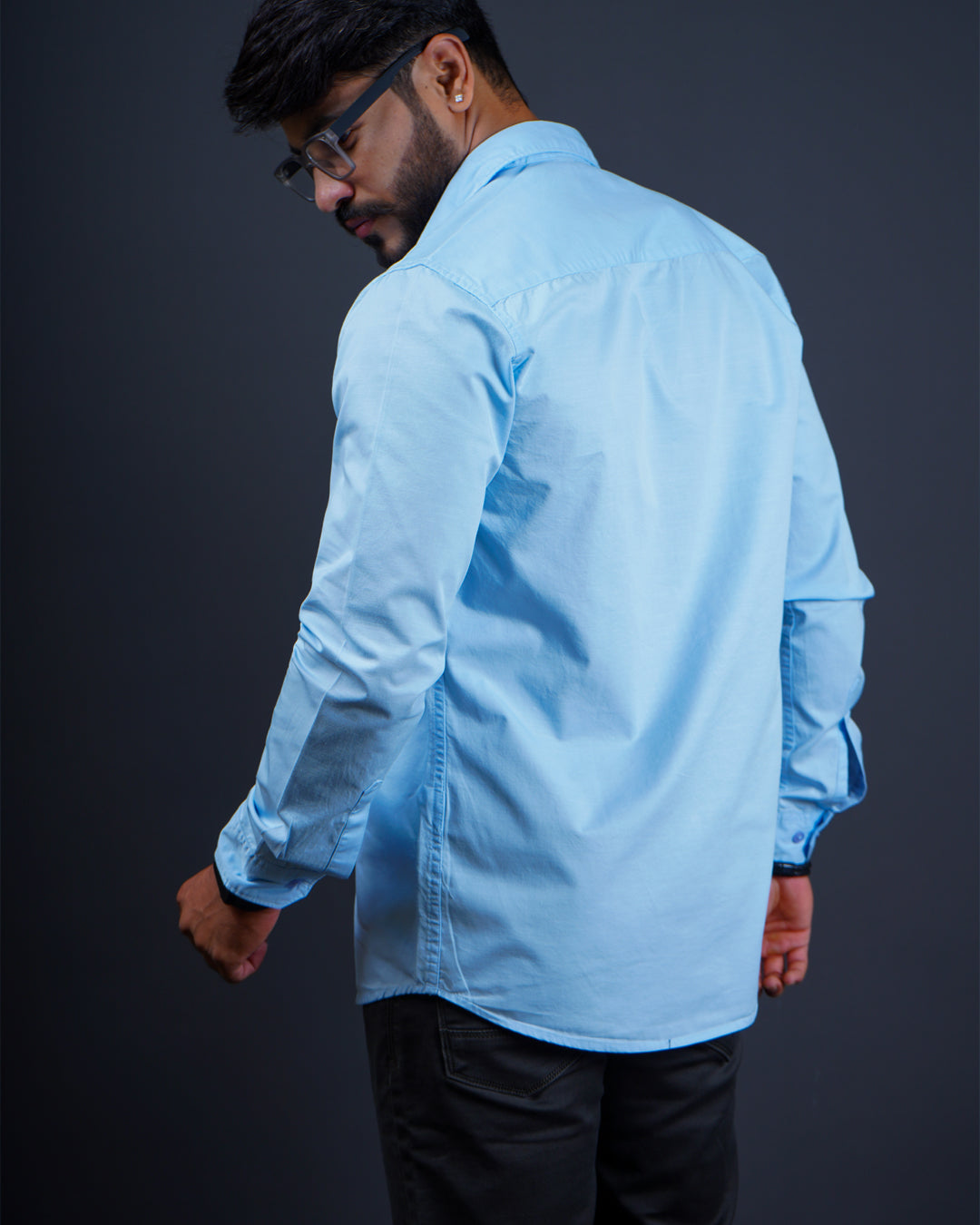 SKYBLUE COLOR PLAIN COTTON CASUAL SHIRT