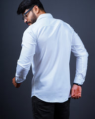 WHITE COLOR LINING CASUAL SHIRT