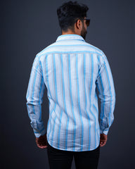 SKYBLUE COLOR LINING COTTON CASUAL SHIRT