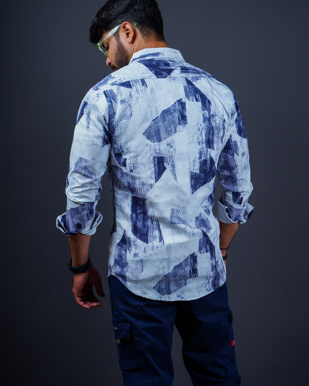 BLUE COLOR PRINTED CASUAL SHIRT