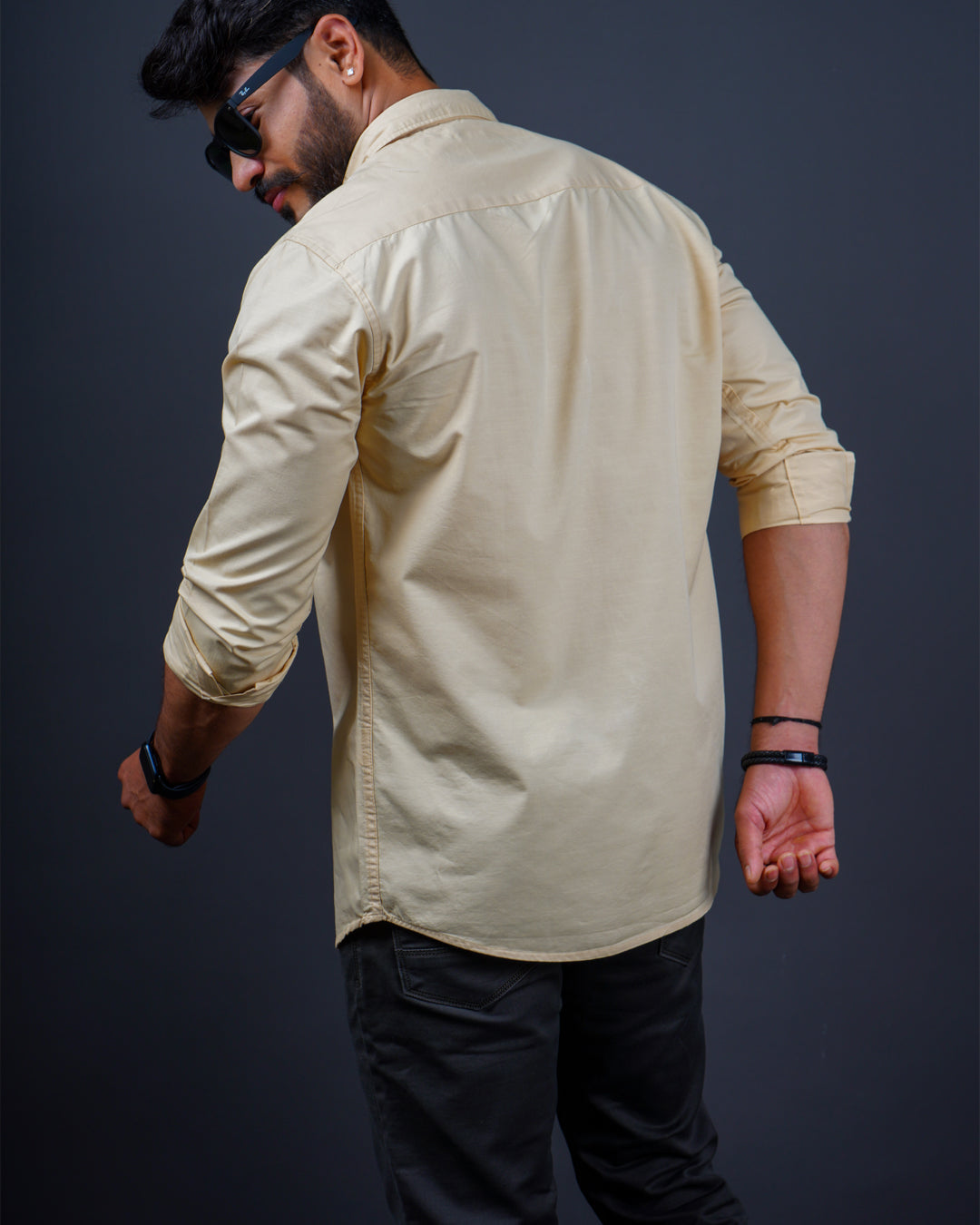 FAWN COLOR PLAIN COTTON CASUAL SHIRT