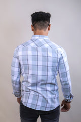 GREY COLOR CHECKS CASUAL SHIRT