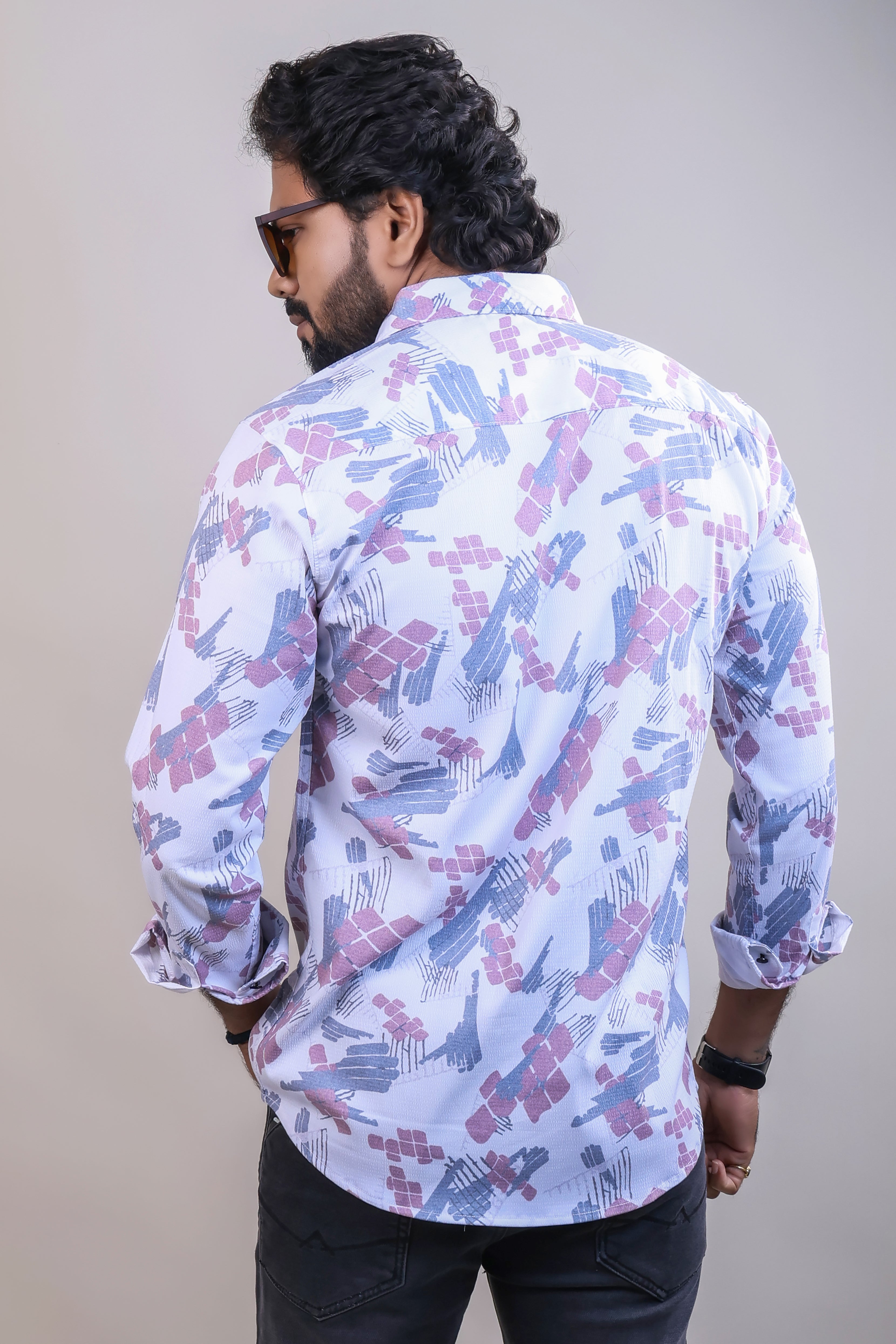 ONION COLOR PRINTED CASUAL SHIRT