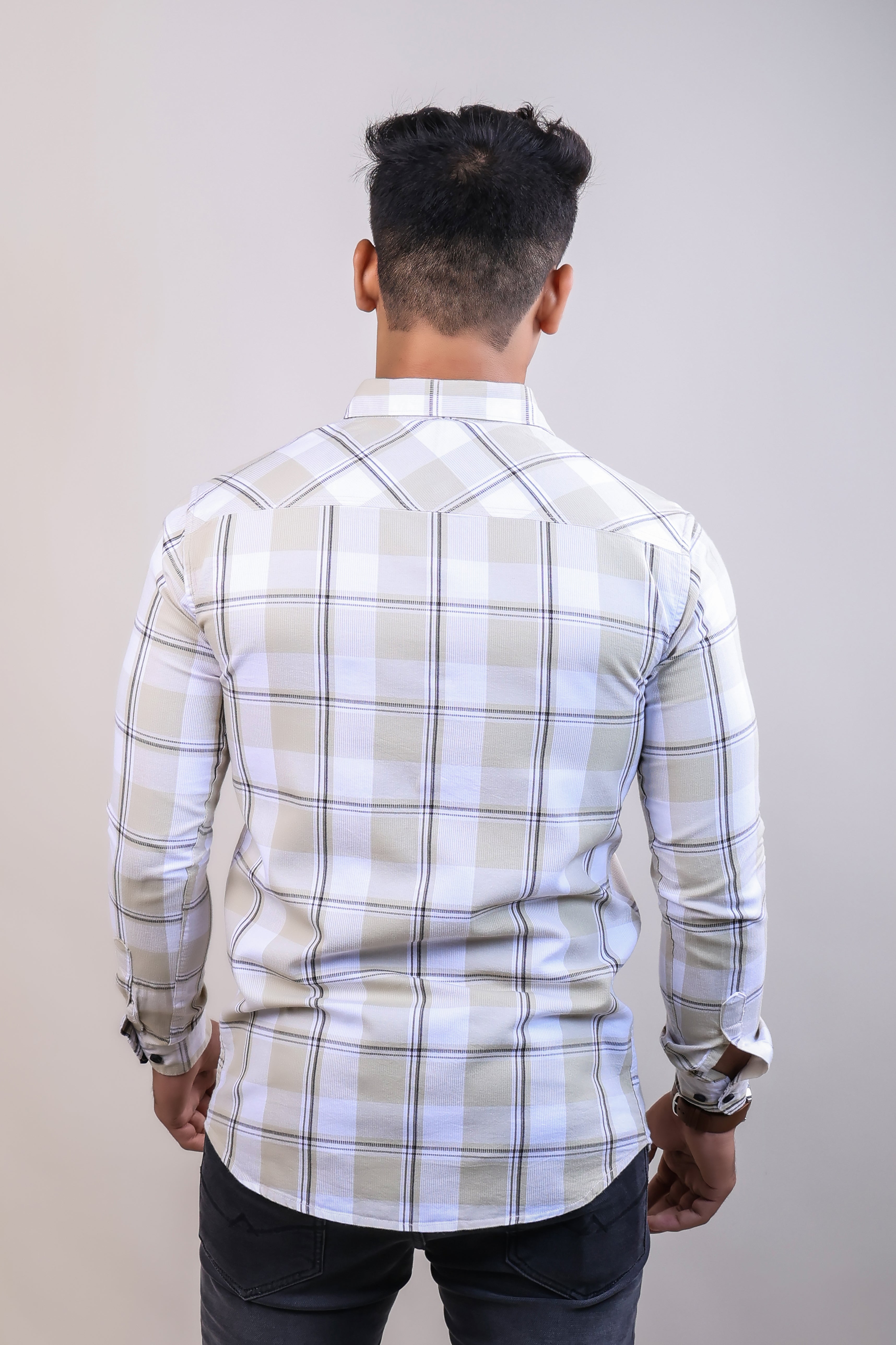 BEIGE COLOR CHECKS CASUAL SHIRT