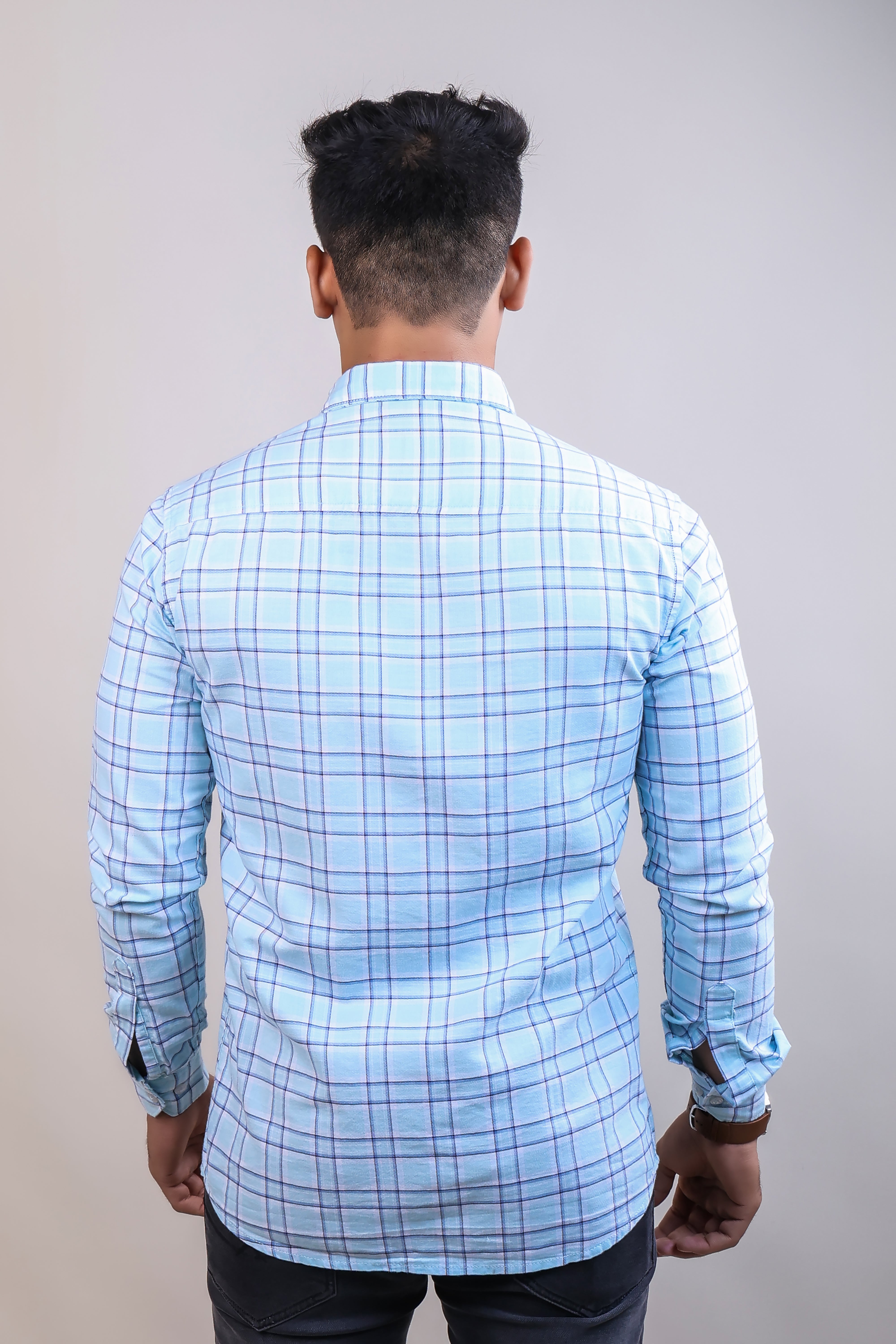 SKYBLUE COLOR CHECKS CASUAL SHIRT