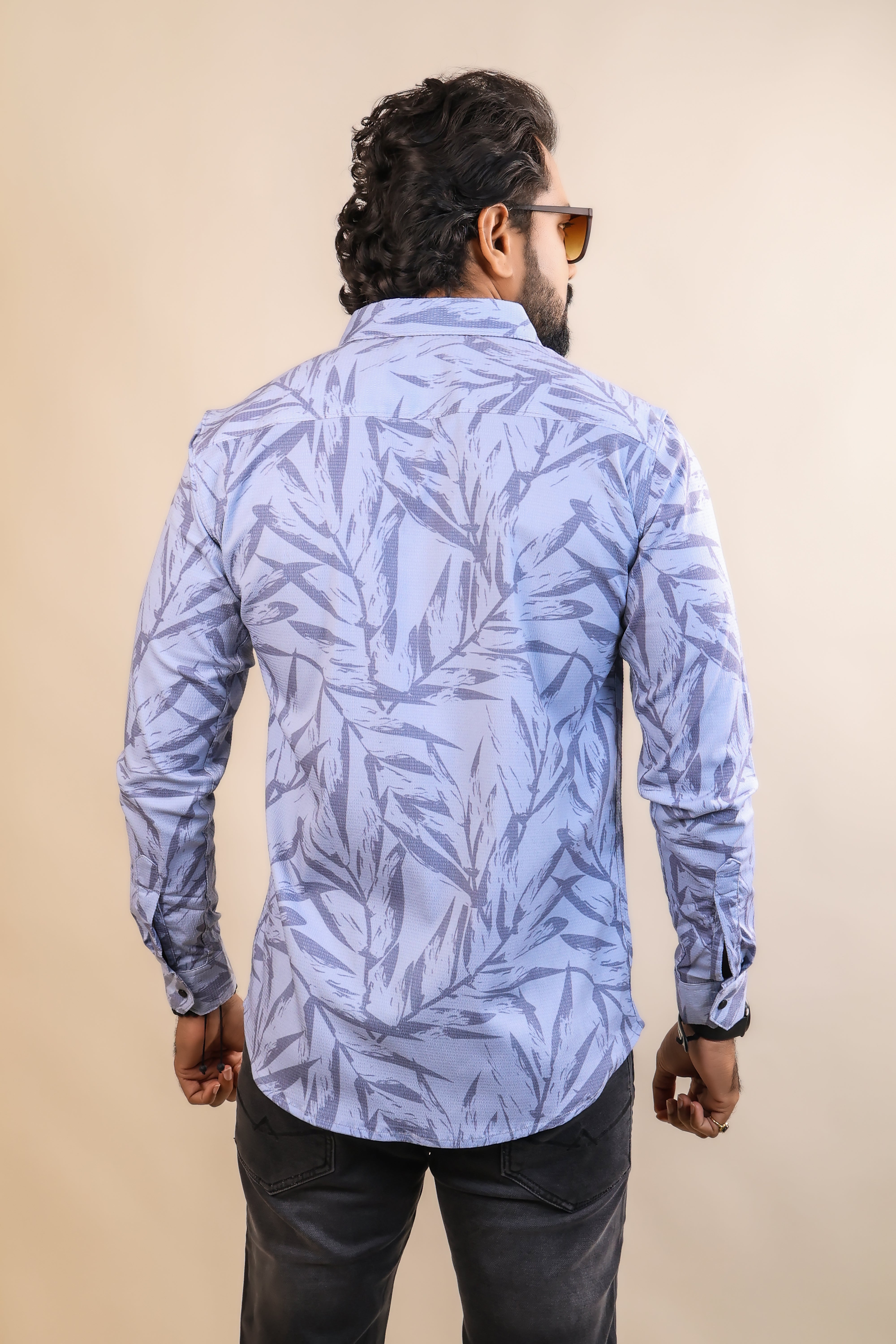 BLUE COLOR PRINTED CASUAL SHIRT