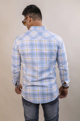 GREY COLOR CHECKS CASUAL SHIRT