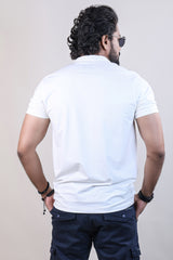 WHITE COLOR COLLAR ROUND NECK PLAIN T-SHIRT