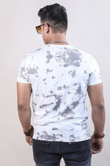 GREY COLOR PRINTED LYCRA T-SHIRT