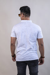 WHITE COLOR PRINTED COLLAR T-SHIRT