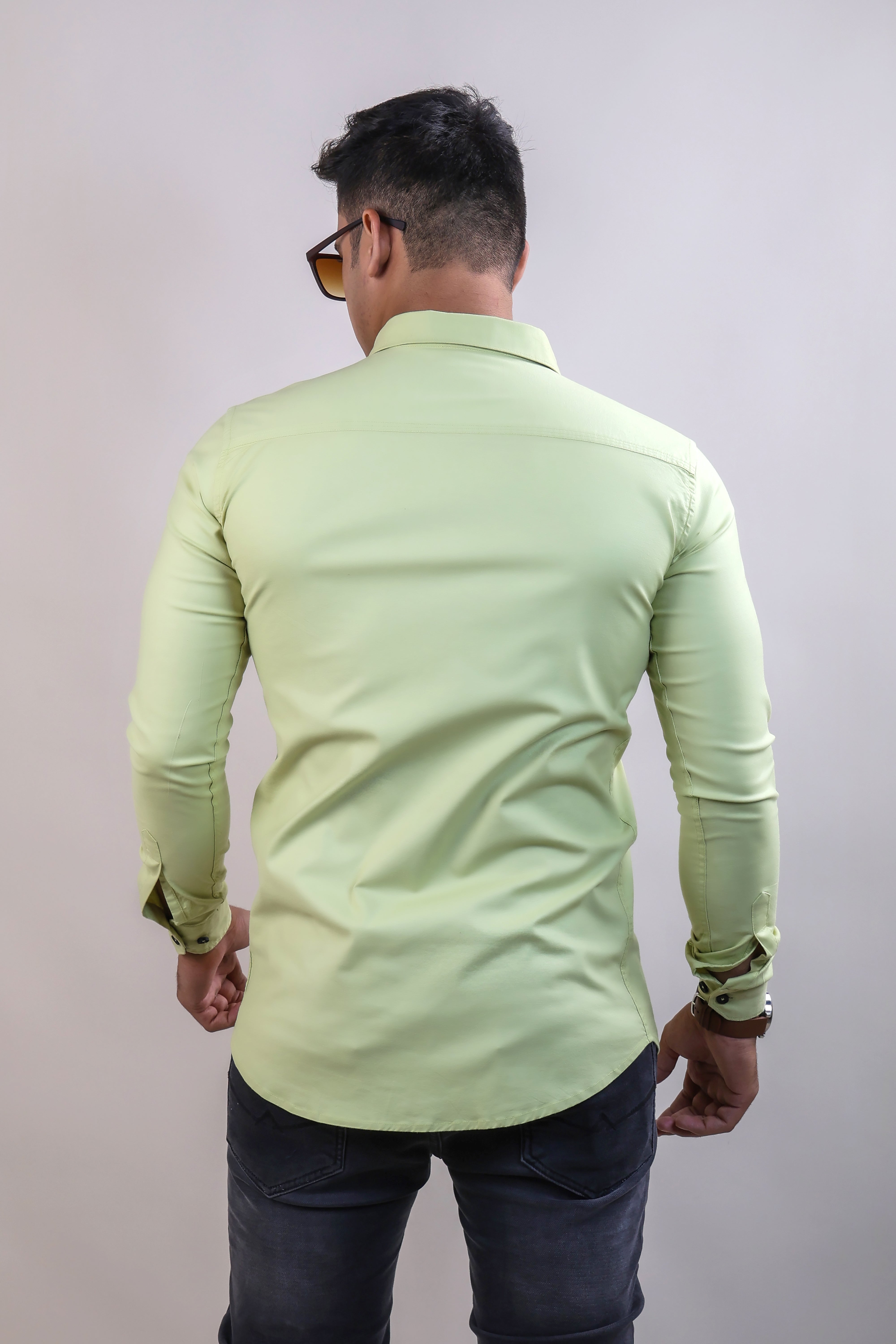 PISTA COLOR PLAIN CASUAL SHIRT