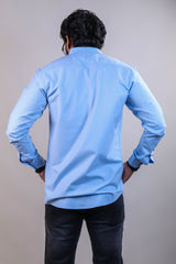 SKYBLUE COLOR PLAIN CASUAL SHIRT