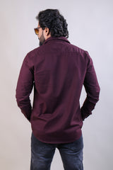 WINE COLOR  PLAIN CASUAL SHIRT