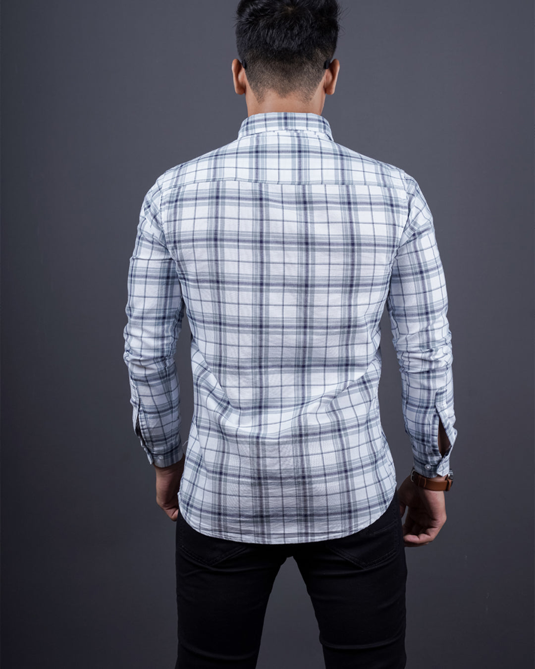 GREY COLOR CHECKS CASUAL SHIRT