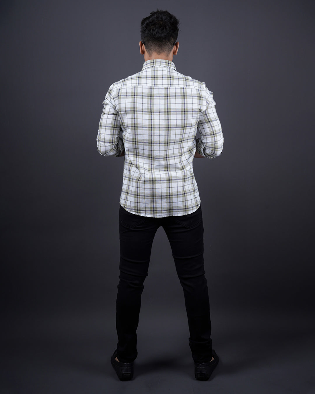 OLIVE COLOR CHECKS CASUAL SHIRT