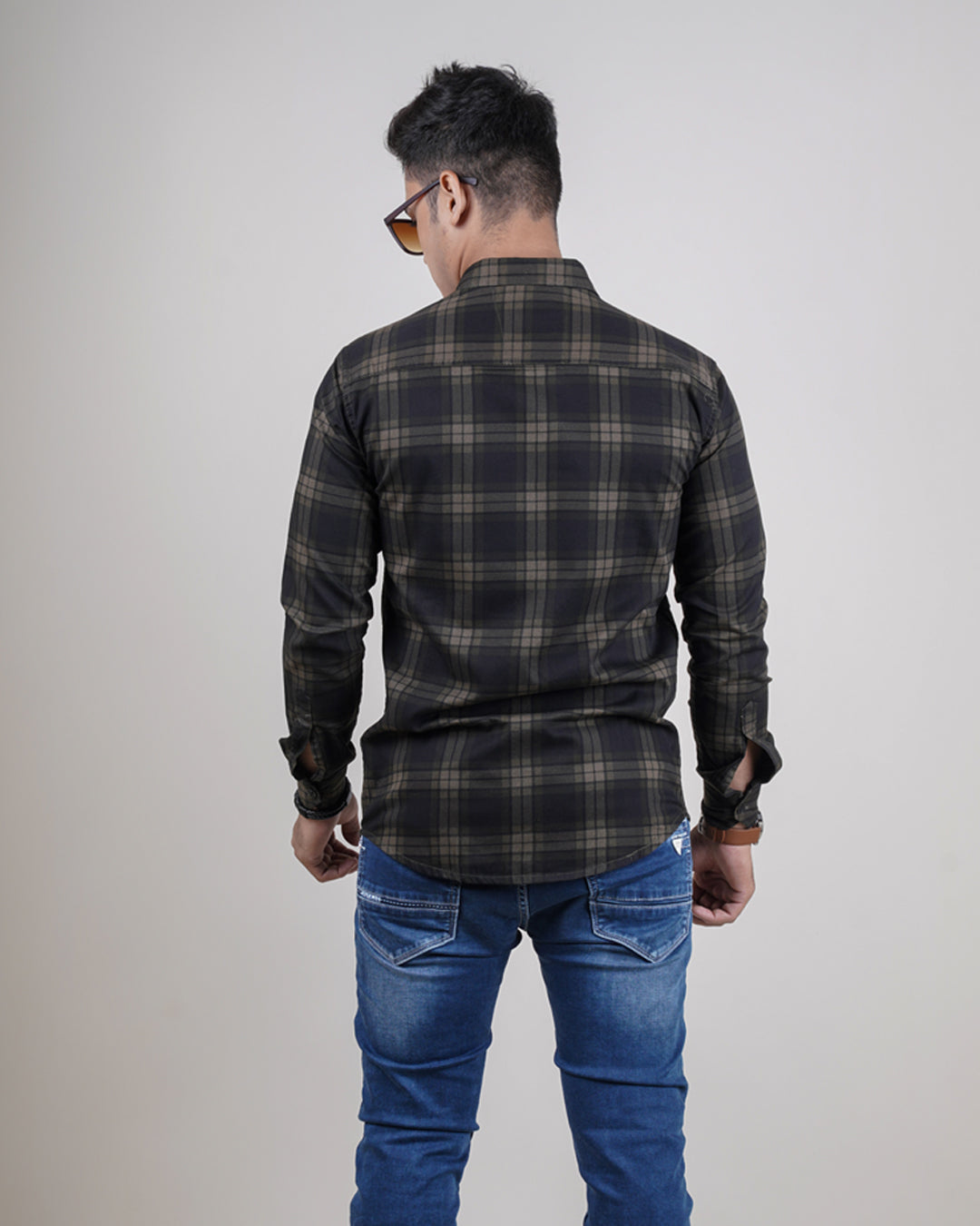 OLIVE COLOR CHECKS CASUAL SHIRT