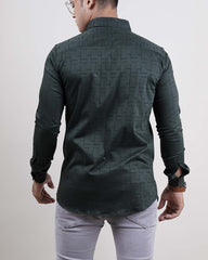 GREEN COLOR PRINTED LYCRA CASUAL SHIRT