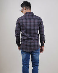 GREY COLOR CHECKS CASUAL SHIRT