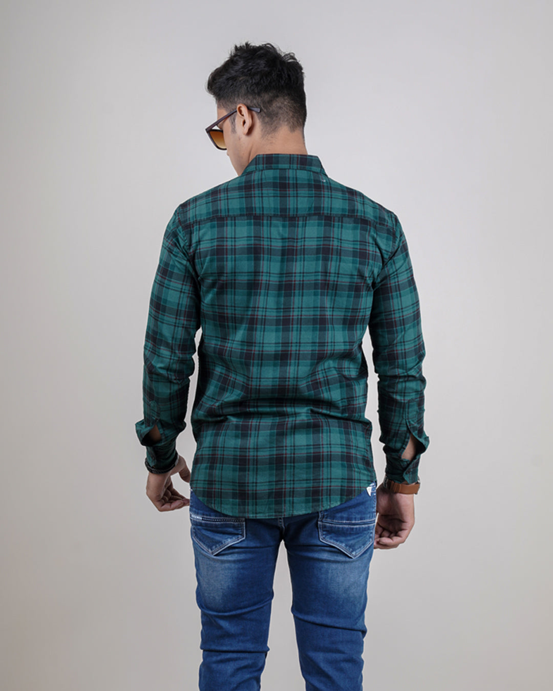 GREEN COLOR CHECKS CASUAL SHIRT