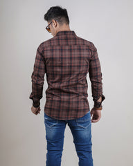 BROWN COLOR CHECKS CASUAL SHIRT