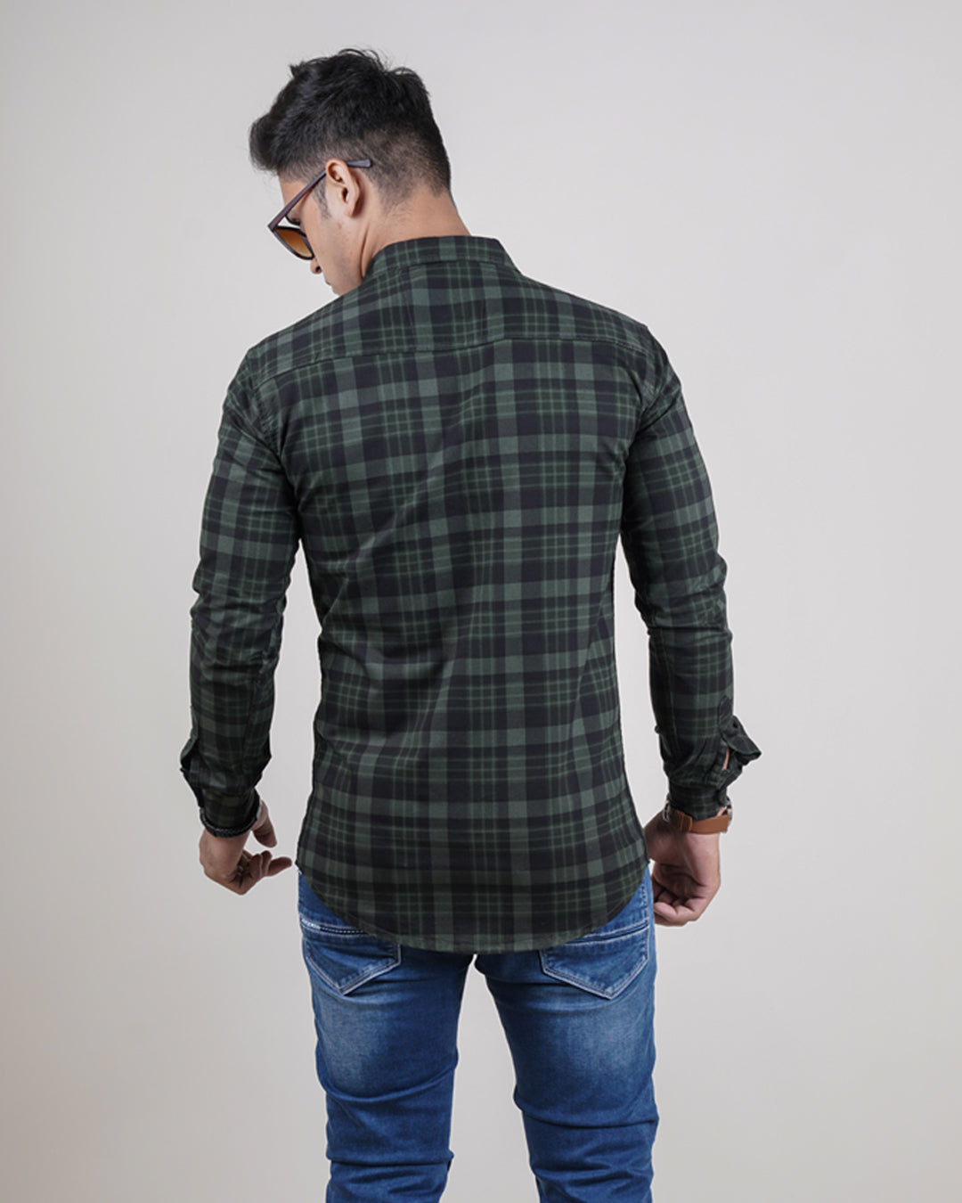 OLIVE COLOR CHECKS CASUAL SHIRT