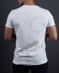 WHITE COLOR ROUND NECK MATTER TSHIRT