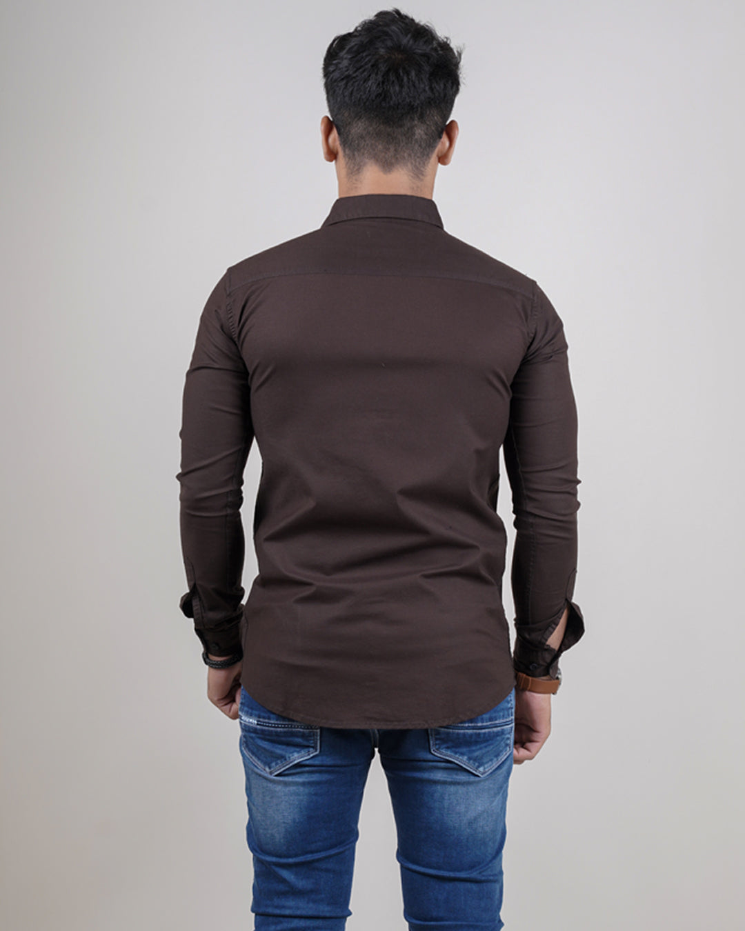 BROWN COLOR PLAIN CASUAL SHIRT