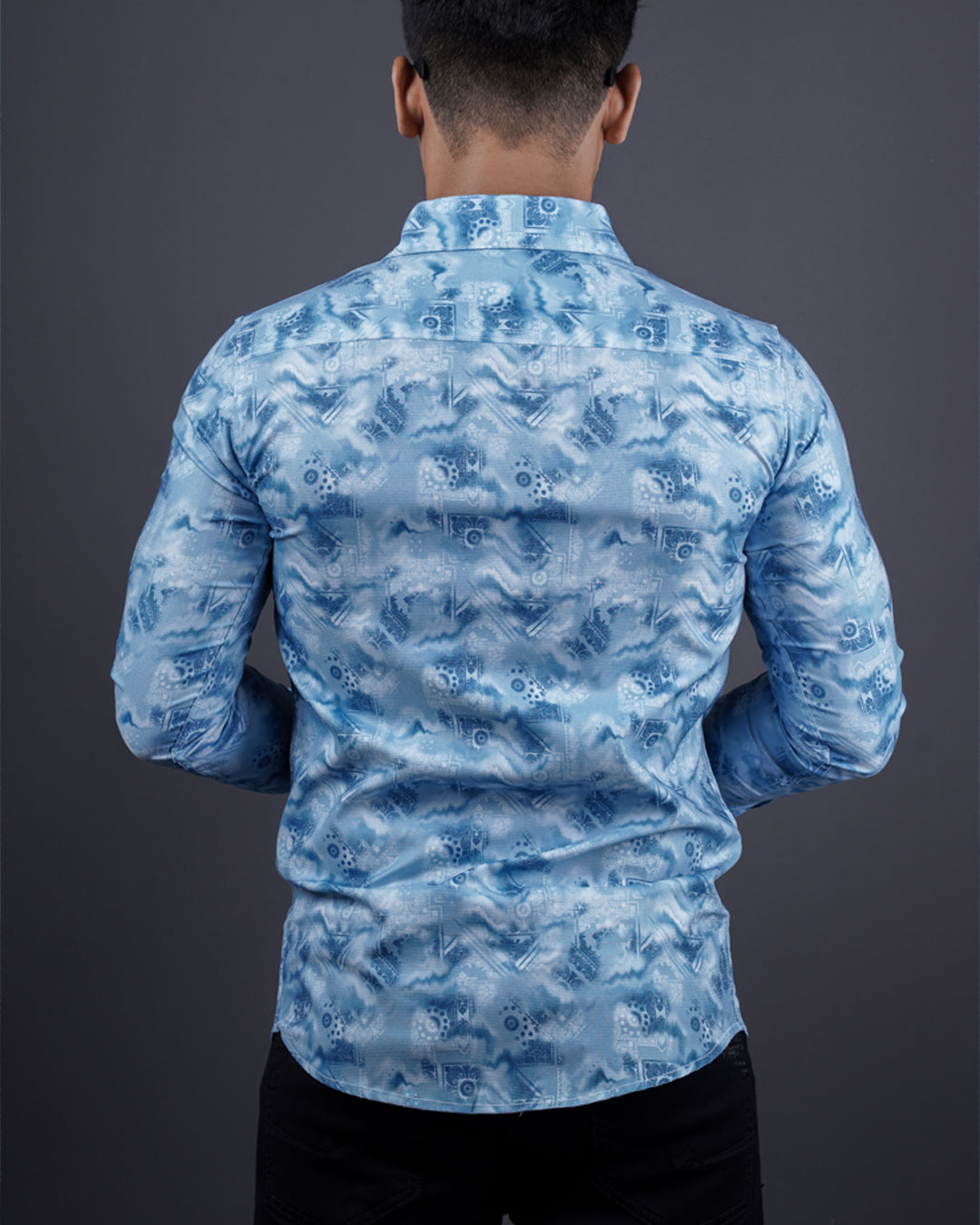 BLUE COLOR PRINTED CASUAL SHIRT