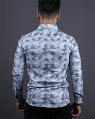 GREY COLOR PRINTED CASUAL SHIRT