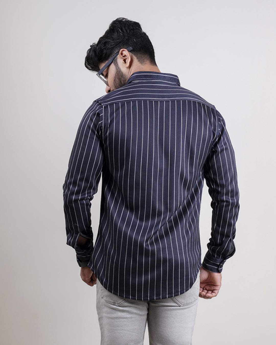 BLACK COLOR LINING CASUAL SHIRT