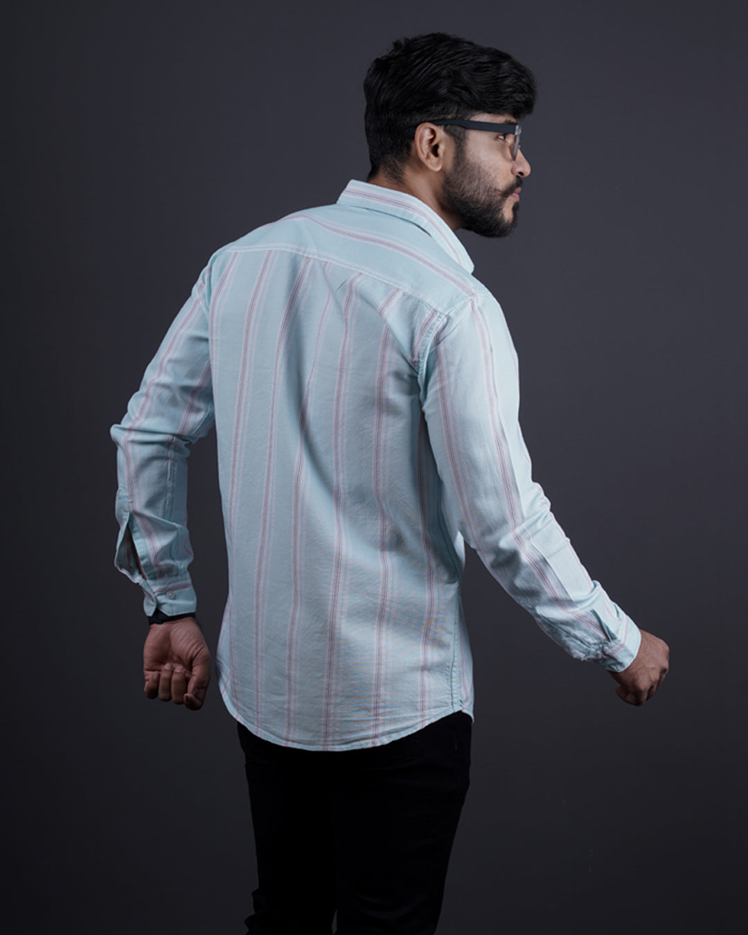 SKYBLUE COLOR LINING CASUAL SHIRT