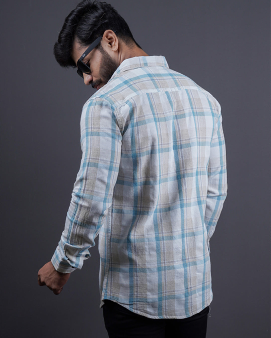 BLUE-WHITE COLOR CHECKS CASUAL SHIRT