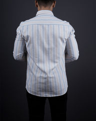 FAWN-BLUE COLOR LINING CASUAL SHIRT