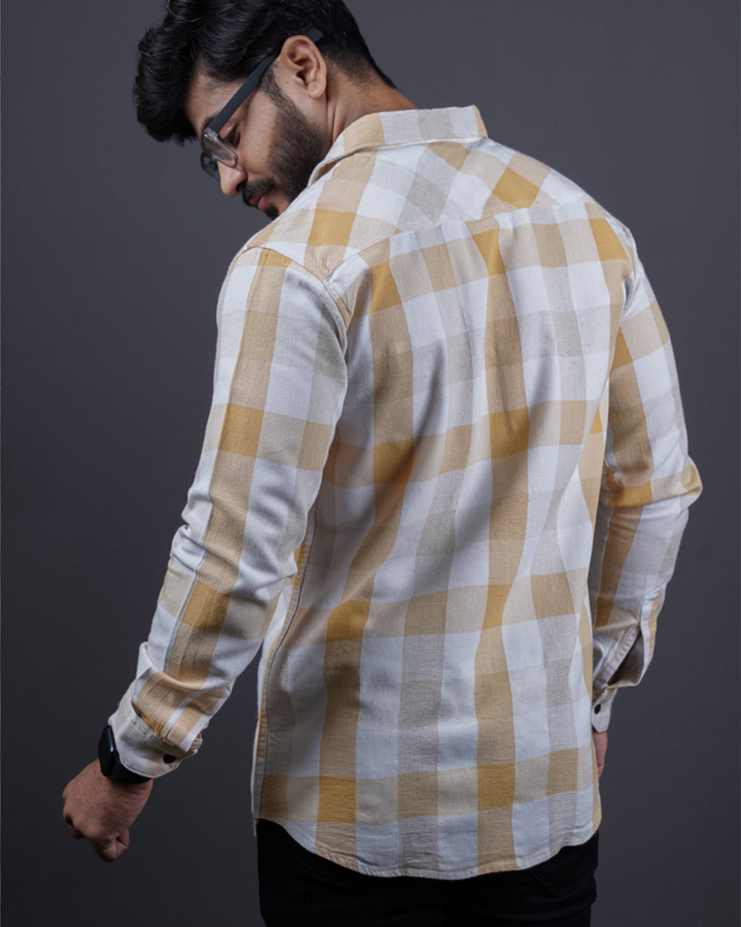 MUSTARD COLOR CHECKS CASUAL SHIRT