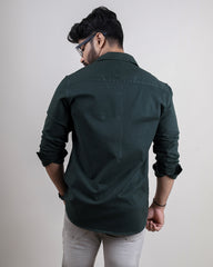 GREEN COLOR PLAIN CASUAL SHIRT