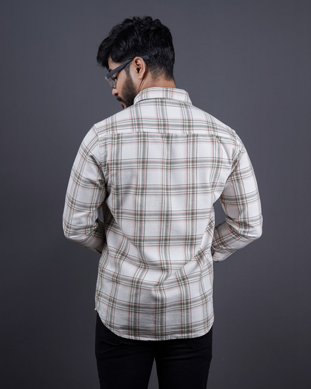 PEACH COLOR CHECKS CASUAL SHIRT