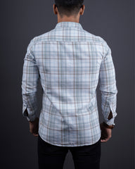 GREY-WHITE COLOR CHECKS CASUAL SHIRT