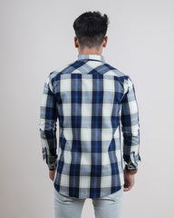 BLUE-GREEN COLOR CHECKS CASUAL SHIRT