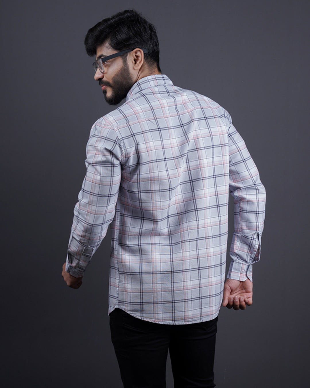 GREY COLOR CHECKS CASUAL SHIRT