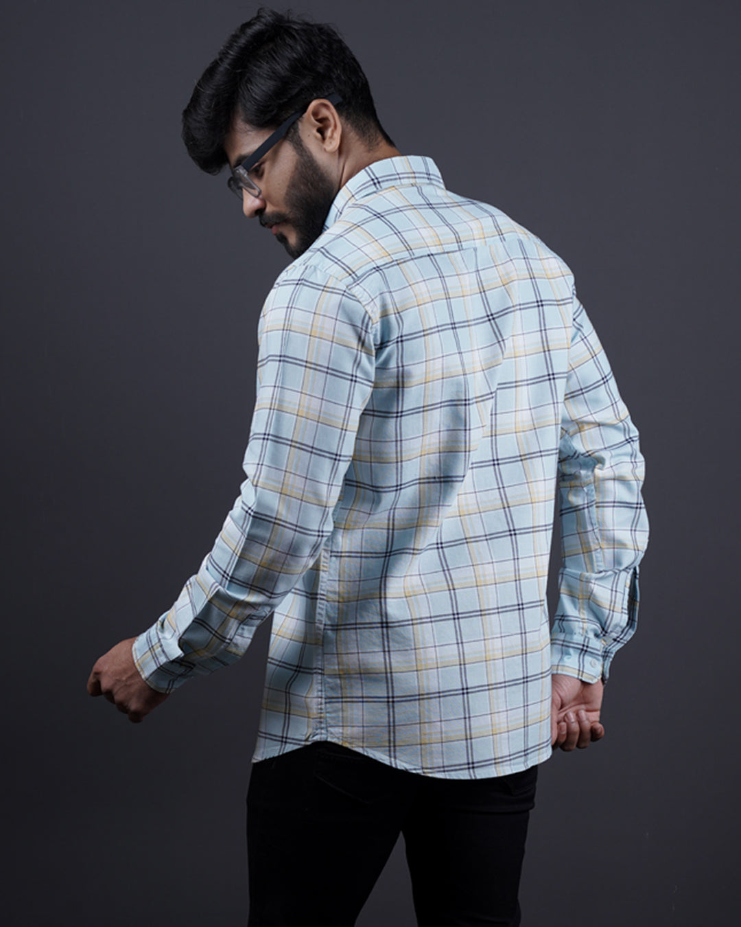 SKYBLUE COLOR CHECKS CASUAL SHIRT