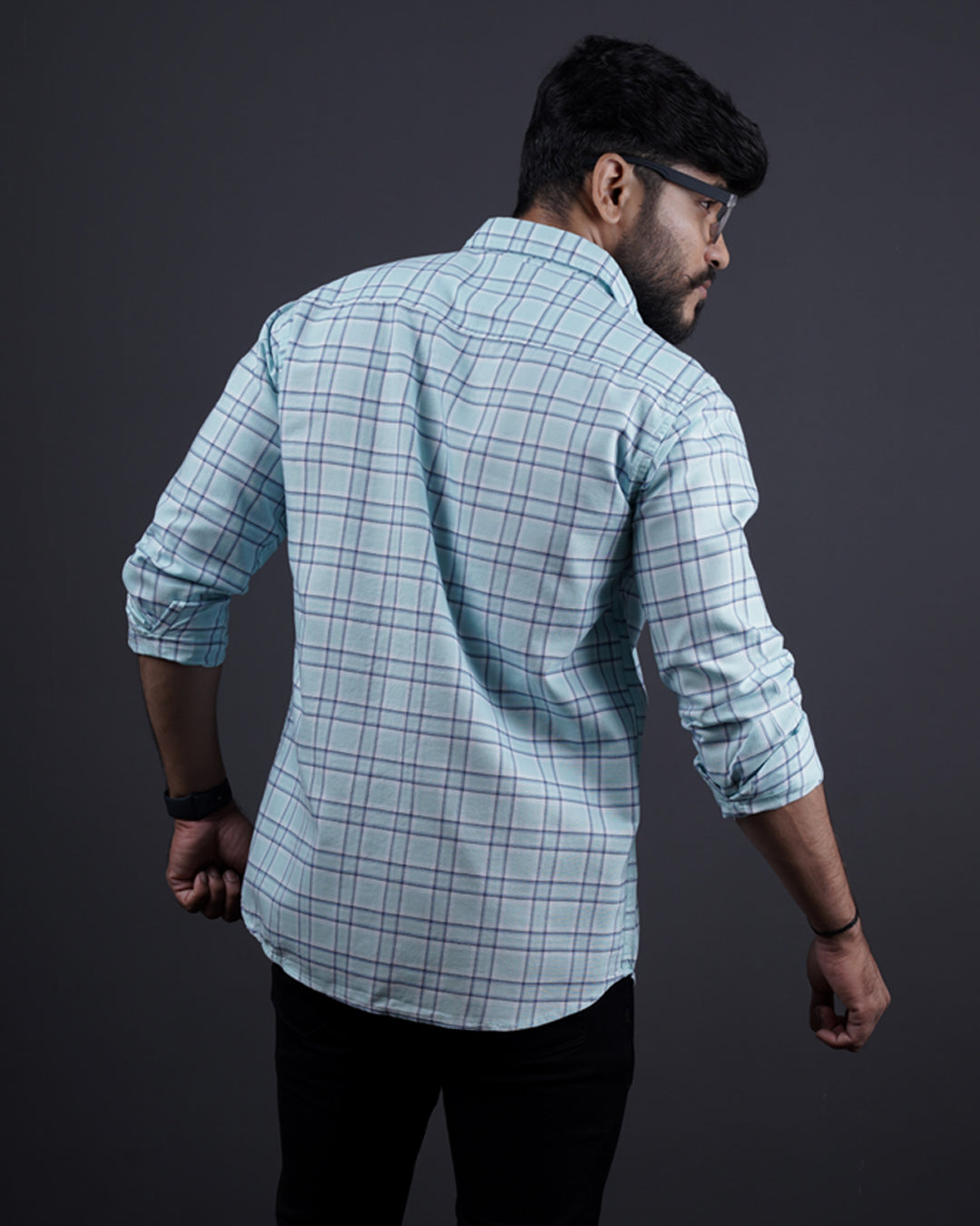 SKYBLUE COLOR CHECKS CASUAL SHIRT