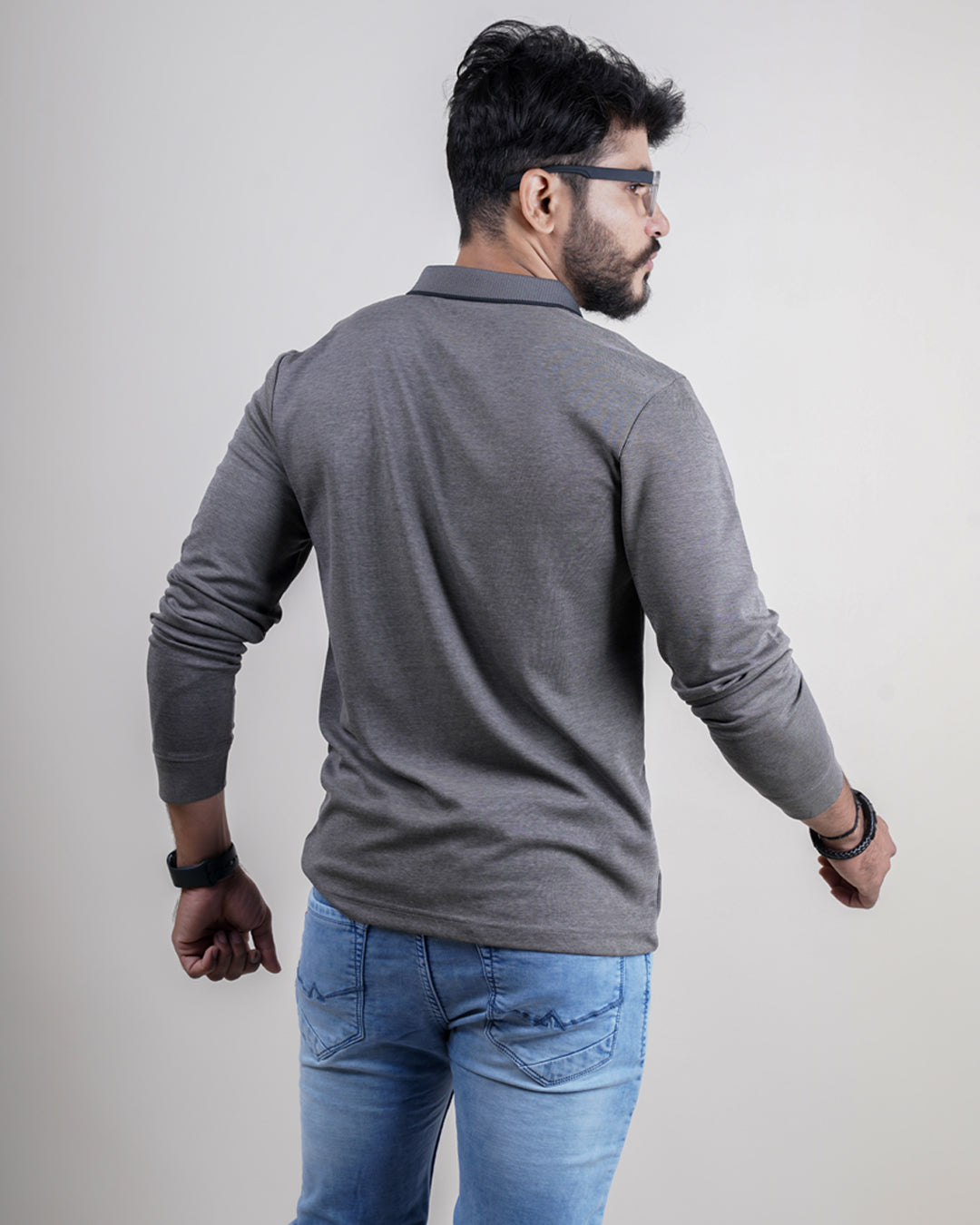 GREY COLOR FULL SLEEVE FULL NECK T-SHIRT