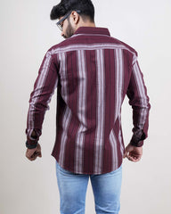 WINE COLOR LINING CASUAL SHIRT