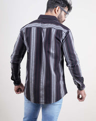 BLACK COLOR LINING CASUAL SHIRT