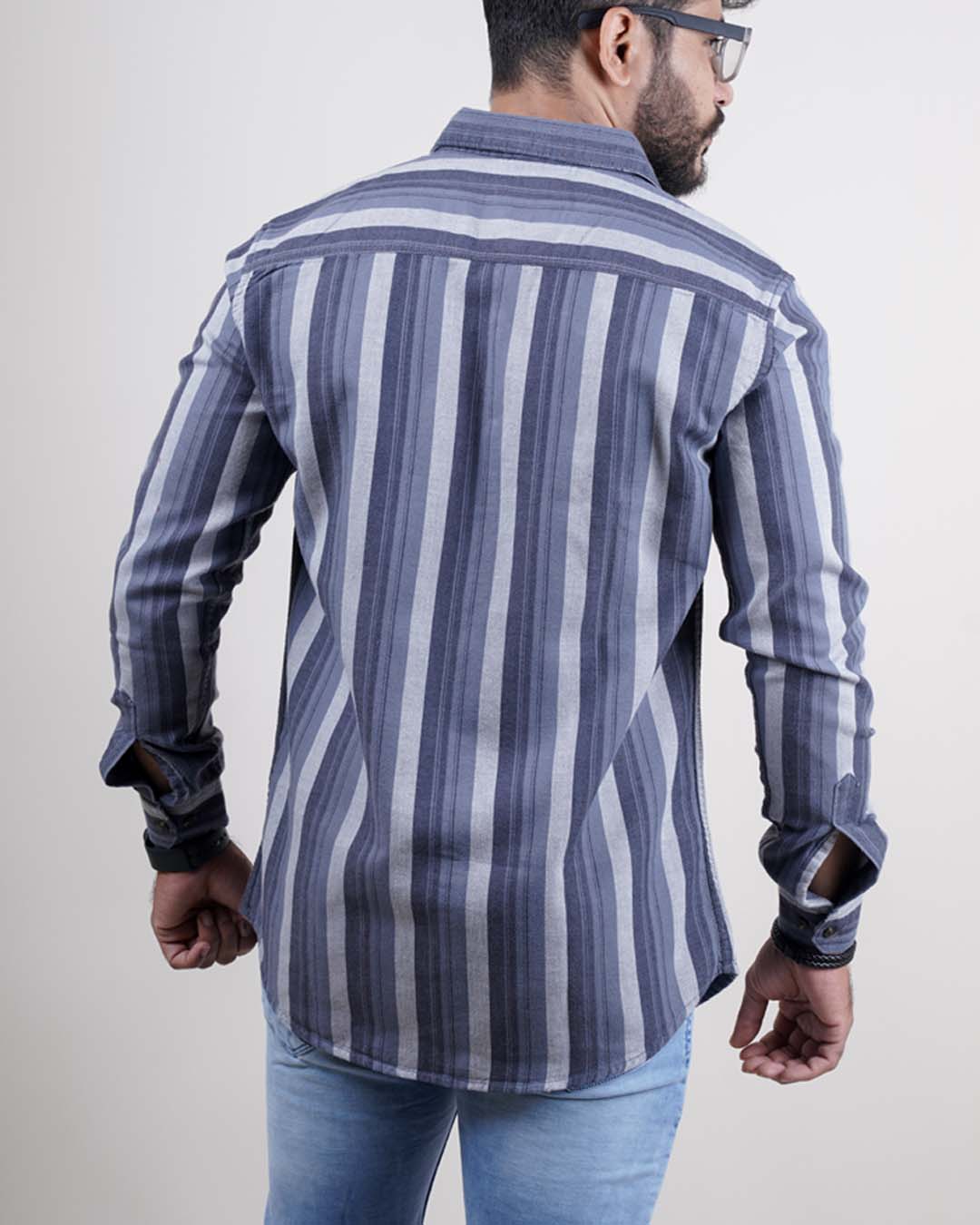 GREY COLOR LINING CASUAL SHIRT