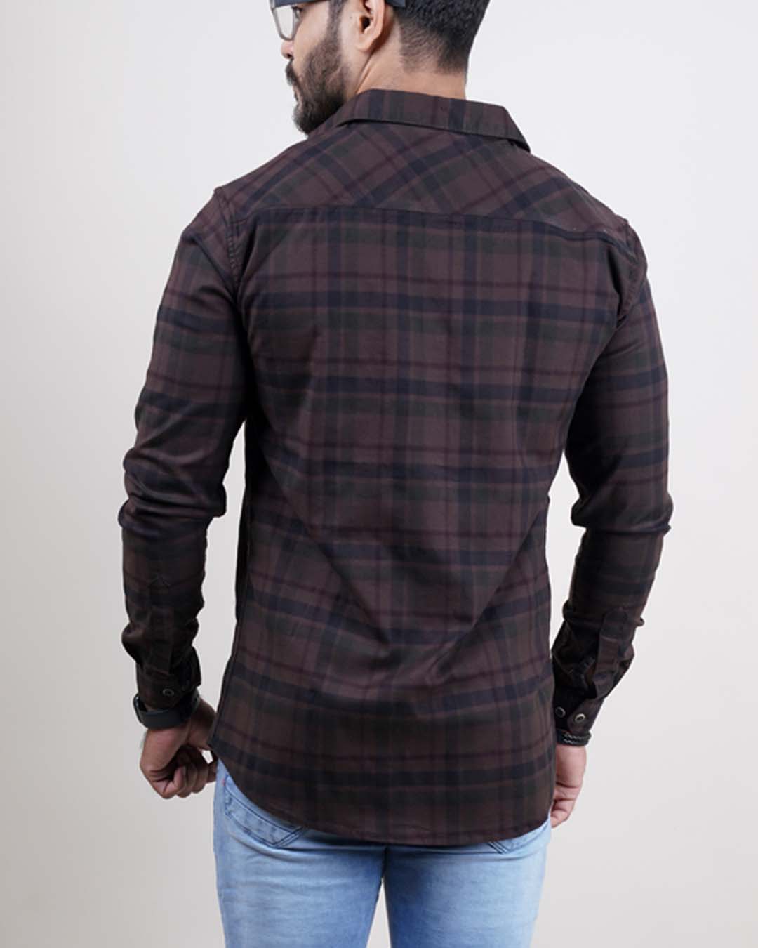 BROWN COLOR CHECKS CASUAL SHIRT