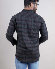 GREEN COLOR CHECKS CASUAL SHIRT