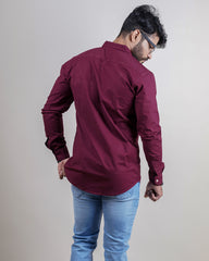 WINE COLOR PLAIN CASUAL SHIRT